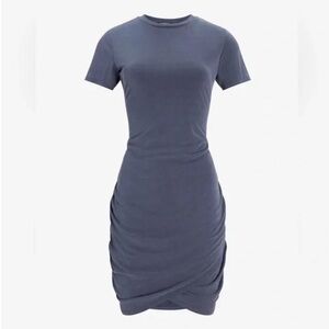 Express Ruched T-Shirt Dress in Slate Blue